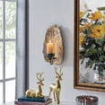 thumbnail image 4 of Vivien 14" Abstract Gold Wall Candle Sconce with Glass Hurricane, 4 of 6