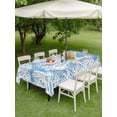thumbnail image 3 of Outdoor Tablecloth with Umbrella Hole & Zipper, Blue Coral Coastal Rectangle Tablecloth 60x120 Inch, Summer Nautical Ocean Beach Patio Table Cover Waterproof Table Cloth for Picnic/Party, 3 of 7