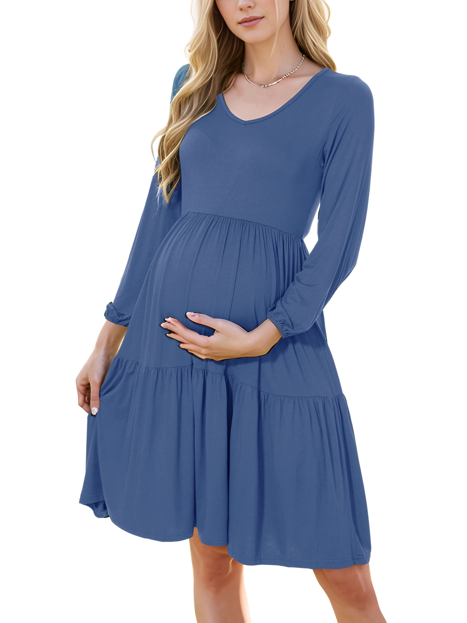 Long Sleeve Maternity Sweater Dress for Fall Winter Baby Shower &  Photoshoot - Women's Pregnancy Maternity Dresses - Walmart.com