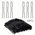 thumbnail image 3 of U-Shaped Hair Pins for Thick Hair, Heavy Duty Metal Bobby Pins for Secure Updos & Buns, Professional Salon Styling Tool, 50 Count, 3 of 4