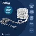 thumbnail image 3 of Five Oceans Anchor Rode, Hand Spliced Rope and Chain Combination, 3/8" x 75' Nylon 3-Strand Rope, 1/4" x 3' Hot Dipped Galvanized Steel Chain - FO4571, 3 of 9