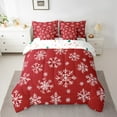 thumbnail image 2 of Erosebridal Snowflake Bed in a Bag Twin Size,Modern Minimalist Art Bed Set,Red White Bedding Twin Size,Super Cozy Bedroom Decoration Reversible,7 Pieces, 2 of 7