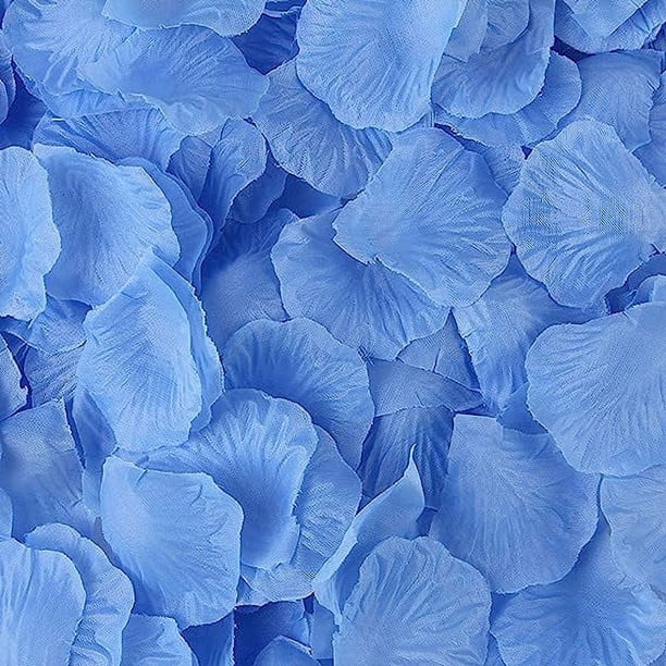 Xiao Hua 1000 piezas de pétalos de rosa artificiales para decoración de bodas y fiestas, color azul cielo