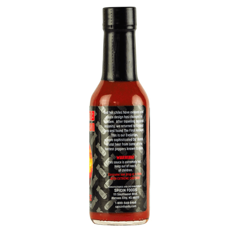 Evolution Hot Sauce by Da Bomb, Firey Hot Sauce, Made with