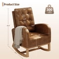 thumbnail image 3 of Modern Linen Upholstered Rocking Chair - Glider Chair with Side Pocket for Living Room Bedroom Nursery, 3 of 8