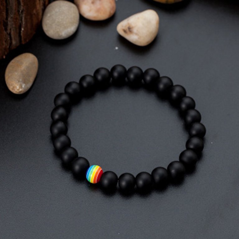 Rainbow lava rock on sale bracelet