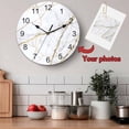 thumbnail image 5 of Wall Clock 12 Inch Gray White Gold Marble Texture Round Silent Decorative Wall Clocks Battery Operated for Living Room Bedroom Kitchen Classroom Decor, Abstract Lines,Large, 5 of 7