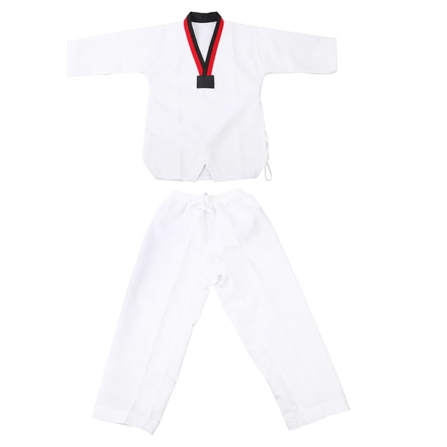Uniforme de Taekwondo Uniforme de Taekwondo Modelo a Rayas Poliéster Algodón con Cinturón Ropa de Entrenamiento de Artes Marciales para la Práctica ANGGREK Otros