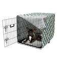 thumbnail image 5 of Geometric Dog Crate Cover, Continuous Art Pattern of Brushed Diagonal X Shapes Repetitive Design, Easy to Use Pet Kennel Cover Small Dogs Puppies Kittens, 7 Sizes, Cream and Dark Teal, by Ambesonne, 5 of 6