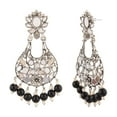 thumbnail image 6 of Efulgenz Crystal CZ Rhinestone Boho Earrings Geometric Round Dangle Statement Earring Set for Women , Black, 6 of 6