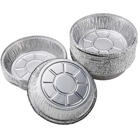 50 packs of 7-inch pie plates, disposable aluminum foil pie cans, circular pie plates for baking, freezing, and storage, tin plates for aluminum foil sour fruit pies