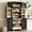 Black, variant on DTTRA 78.2" Tall Farmhouse Kitchen Pantry Cabinet with 8 Door Shelves, Storage Cabinet with 4 Adjustable Shelves, Hidden Drawer, Wine Rack, Versatile Cupboard for Kitchen, Dining & Bathroom, Black