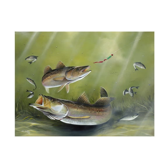 Trademark Fine Art Geno Peoples Speckled Trout Canvas Wall Art - 18x24