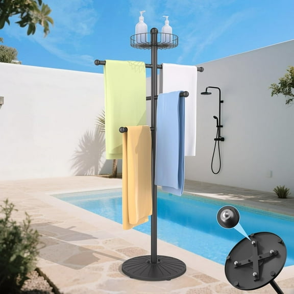 Weighted Pool Towel Rack Outdoor, Removable Pool Towel Holder. Large.