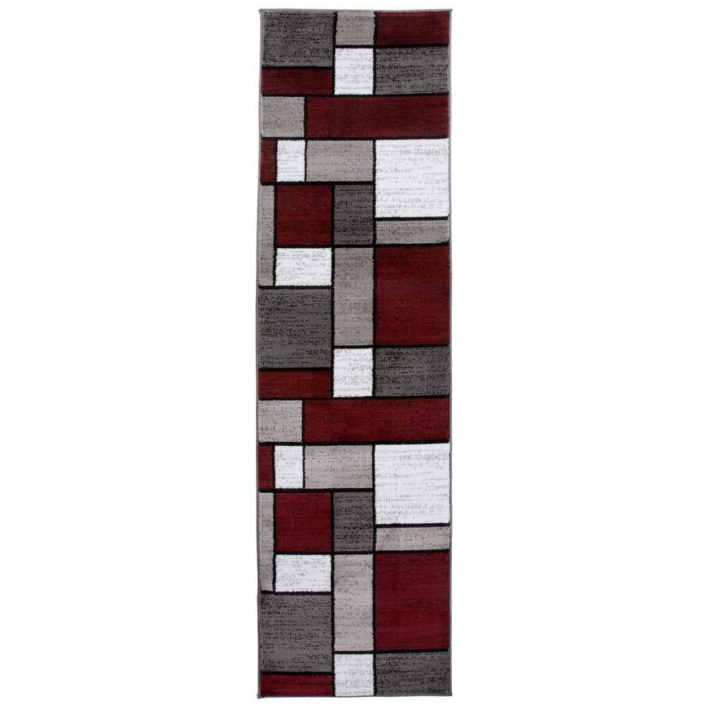World Rug Gallery Contemporary Modern Boxes Area Rug or Runner