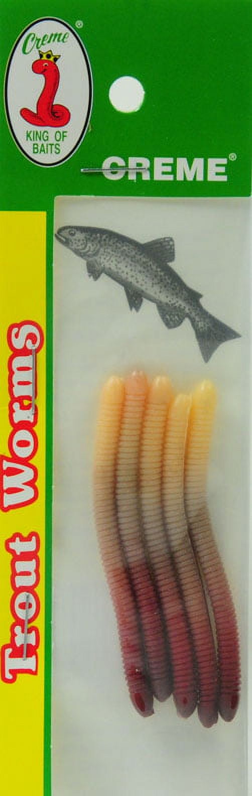(6 pack) Creme Trout Angle Worm Lure, Live Color
