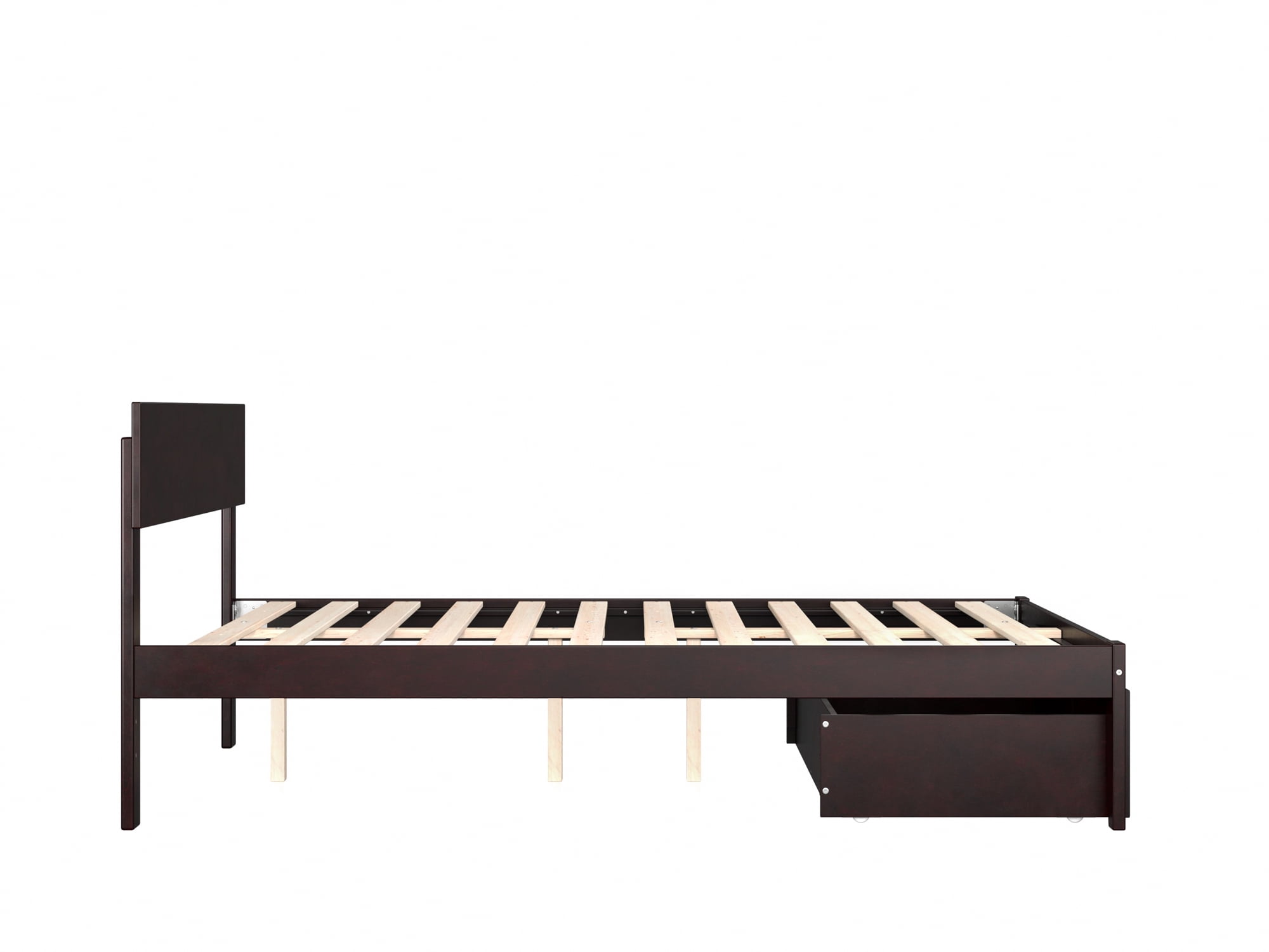 AFI Boston 14" Full Wood Platform Bed Frame with Foot Drawer Storage, Espresso