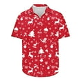 thumbnail image 5 of Rciityk Black Mens Christmas Holiday T Shirt Summer Casual Short Sleeve Button Up Shirts Vacation Hawaiian Snowflake Xmas Tree Print Tshirt, 5 of 5