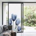 thumbnail image 2 of Non-Adhesive Static Cling Window Tint, Blue Tulips Window Privacy Film Frosted, Spring Summer Floral Rustic Botanical Insulated Windows Frosted Films for Living room, 35.4 x 78.7 Inches, 2 of 9