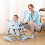 Height Adjustable Baby Walker Foldable Seat Music And Light Toy 6-18 Months