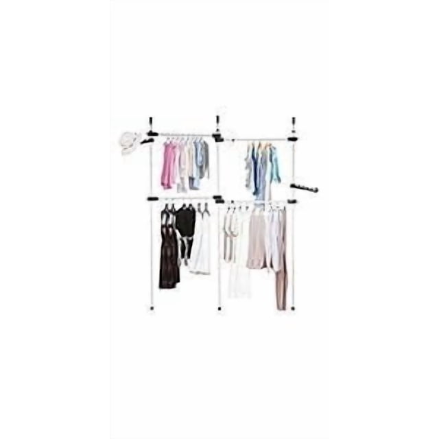 Estante ajustable para ropa, organizador del de clóset y estante de almacenamiento con ganchos, percha de ropa telescópica para colgar ropa para sala de estar, recámara