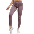 thumbnail image 4 of Mallas acanaladas para mujer, pantalones de Yoga con cordón de rayas sin costuras para Fitness, mallas inferiores de cintura alta para Prendas para la parte inferior del cuerpo marrón camafeo Guardurnaity AP019312-02, 4 of 6