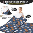 thumbnail image 3 of Football and Basketball Navy Pattern Teens Toddler Nap Mat with Pillow, Sleeping Mat Bag for Preschool Daycare 59"x22", 3 of 6