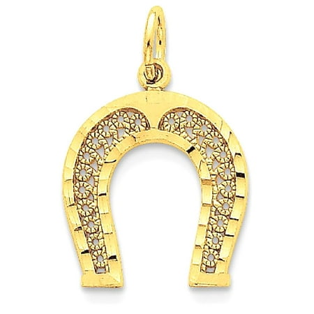 ICE CARATS 14kt Yellow Gold Horseshoe Pendant Charm Necklace Good Luck Italian Horn Animal Horse Fine Jewelry Ideal Gifts For Women Gift Set From Heart