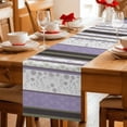 thumbnail image 5 of Table Runner - 48 Inch Long, Purple Geometric Kitchen Dining Table Runner Dresser Scarves, Stripes Boho Spring Flowers Country Rural Farmhouse Decor for Coffee Tables Wedding Party Banquet, 5 of 8