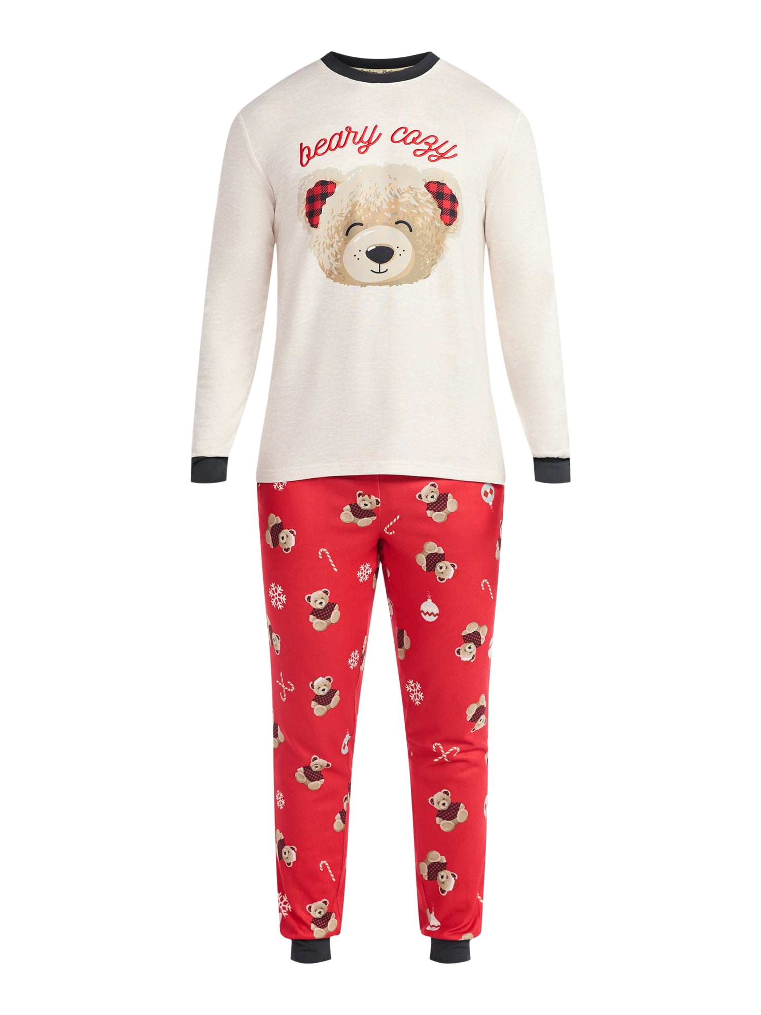 Dearfoams Men's Matching Family Pajamas Top and Jogger Pants Set, 2-Piece, Sizes S-3XL
