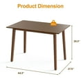 thumbnail image 5 of Heynemo 44.3" Dining Table for 2-4 People, Farmhouse Solid Wood Kitchen Table, 300LBS Capacity, Small Modern Rectangular Table for Dining Room, Living Room, Home Office, Terrace, Courtyard, Brown, 5 of 6