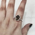 thumbnail image 3 of Natural Smoky Quartz Ring, Rough Quartz Gemstone Ring, Birthstone, Simple Plain Ring, 925 Sterling Silver, Womens Ring, Christmas, Thanksgiving, Handmade, Statement Jewelry, Rough Gemstone Jewelry, 3 of 6