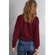 thumbnail image 1 of ABPHQTO Sudadera con media cremallera y parche acolchado color vino para mujer L, 1 of 5