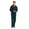 thumbnail image 5 of VICMETAL Men's Pajama Sets 100% Cotton Flannel PJs Button Front Top Drawstring Bottoms M Green Plaid M, 5 of 6