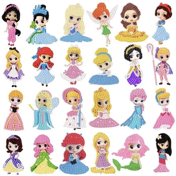 Kit de arte con diamantes FONYANE para niños de 4 a 8 años con 24 princesas