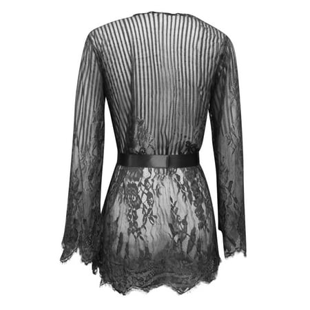 

Aayomet Womens Lingerie Sexy Women Lingerie V Neck Nightwear Satin Sleepwear Lace Chemise Mini Teddy Black XL