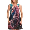 thumbnail image 1 of Fotbe Ocean Seahorse Vestido de Verano sin Mangas para Mujer – Vestido Midi Línea A, Estilo Camiseta Floral, Vestido Playero Casual y Fluido, 1 of 7