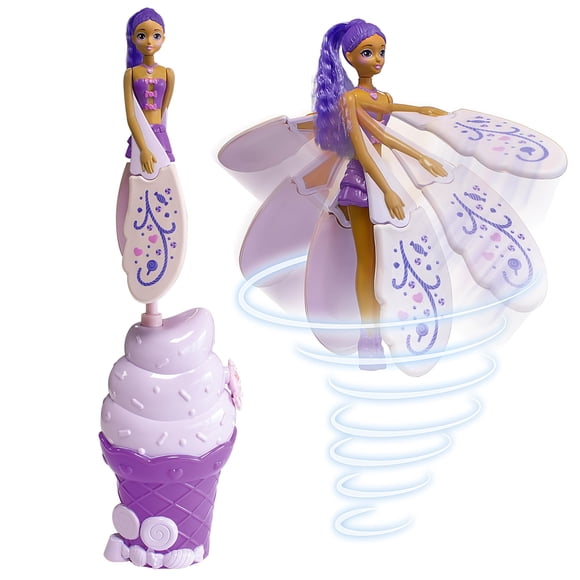 Sky Dancers Purple Licious– The Original Flying Doll Toy – Pull String Powered, Use Indoors or Outdoors, No Batteries Required, Gift for Kids 6+