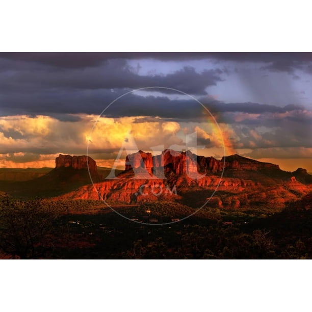 Beautiful Rainbow In Sedona Arizona During Sunset Print Wall Art By Bvdc Walmart Com Walmart Com