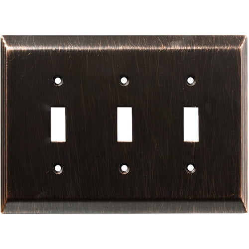 Franklin Brass Stately Triple Switch Wall Plate in Bronze