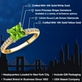 thumbnail image 2 of Gem Stone King 10K Two Tone Gold Green Peridot and Lab Grown Diamond Engagement Ring for Women | 1.21 Cttw | Princess 6MM | Gemstone August Birthstone | Size 9, 2 of 6