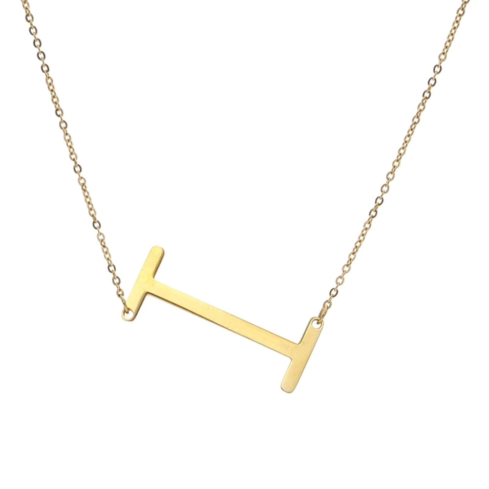 Modern CZ Sideways Personalized Initial Necklace | Alexandra Marks Jewelry