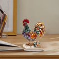 thumbnail image 4 of Desktop Ornament - Acrylic Decorative Ornaments - 2D Flat Rooster Figurine Colorful Acrylic Desktop Decor For Home Or Tv Stand With Elegant Floral And Style Ornament - 1 Rooster Ornament, 4 of 8
