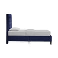 thumbnail image 3 of JERFIT Twin Size Upholstered Platform Bed Frame with Headboard, Navy Blue Fabric, Solid Wood Structure, Easy Assembly, 3 of 6