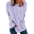 thumbnail image 1 of Chemises de Compression à Manches Longues pour Femmes à Col Rond Uni Plus Sweat-Shirt Oversize Pulls Coupe Ample à la Mode des Hauts Légers pour les Femmes de Grande Taille Gris M, 1 of 4