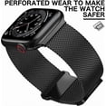 thumbnail image 2 of Compatible with Apple Watch Band 38mm 40mm 41mm 42mm 44mm 45mm, Stainless Steel Strap with Magnet for iWatch Series SE/7/6/5/4/3/2/1,Black,38/40/41mm, 2 of 5