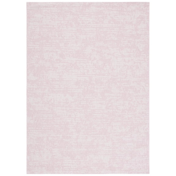 SAFAVIEH Courtyard Isolde Abstract Indoor/Outdoor Area Rug, Pink/Ivory, 8' x 10'