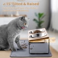thumbnail image 4 of Cuencos elevados para gatos Summark mejorados, inclinados 15° con tapete para comida, 4 of 7