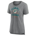 thumbnail image 2 of Women's  Gray Miami Dolphins Vintage Arch Tri-Blend T-Shirt, 2 of 3