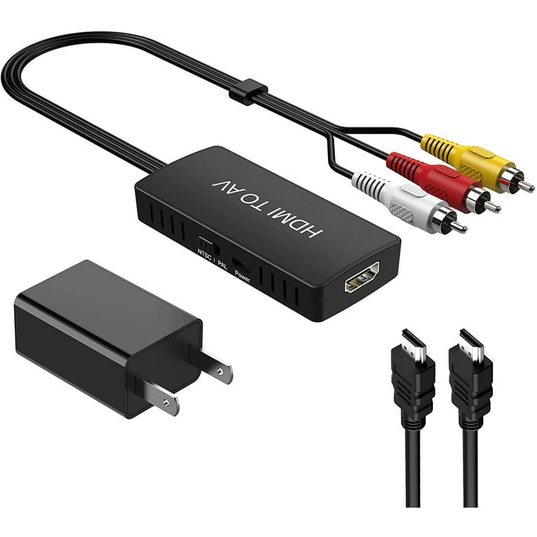 DIGITNOW HDMI to RCA Converter, HDMI to AV Composite Video Audio Adapter, Supports PAL/NTSC for PS One, PS2, PS3, Nintendo 64, STB, VHS, VCR, Blue-Ray DVD Players Projector - Walmart.com